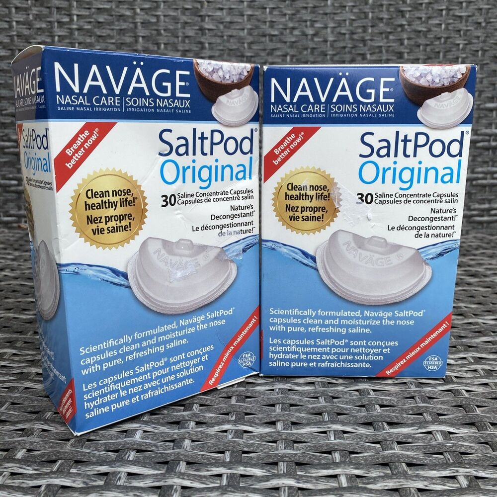 Navage Original Saltpods Two Pack 2 Original Ssltpod 30 Packs 60 Saltpods 01/26